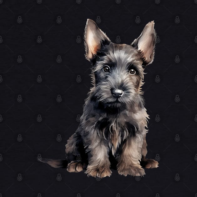 Puppy Scottish Terrier by DavidBriotArt